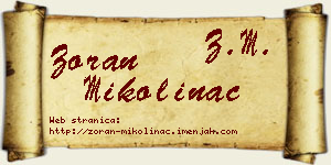 Zoran Mikolinac vizit kartica